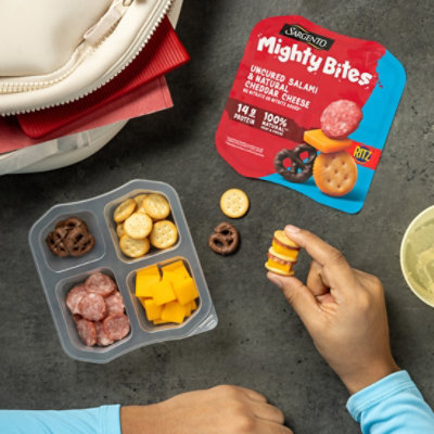 Sargento Mighty Bites Uncured Salami & Cheddar Cheese 2.8oz - 2.8 OZ - Image 2