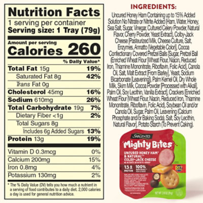 Sargento Mighty Bites Uncured Ham & Colby Jack Cheese 2.8 Oz - 2.8 OZ - Image 5
