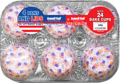 24462-muffin Pans W/flag Bake Cups & Lids 4/pk - EA - Image 1