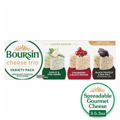 Boursin Gourmet Spreadable Cheese Trio - 8.5 OZ - Image 1