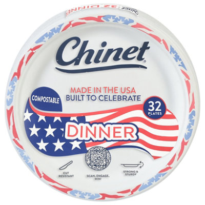 Chinet Classic Dinner Plate 10-3/8 Inch Usa Theme 32ct - 32 CT - Image 2