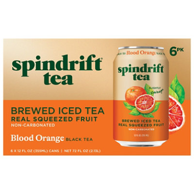 Spindrift Black Tea Blood Orange 6-12fz - 6-12 FZ