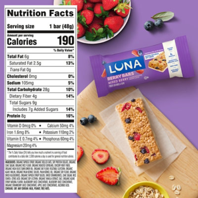 Luna Mixed Berry Berry Bars - 6- 1.69 Oz - Image 4