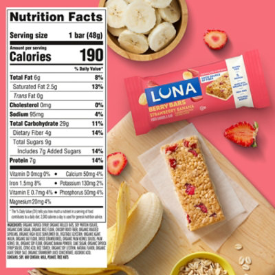 Luna Strawberry Banana Berry Bars - 6 - 1.69 Oz - Image 4