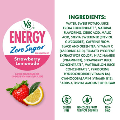 V8 Energy Zero Sugar Straw Lmnade 6pk - 48.00 OZ - Image 5