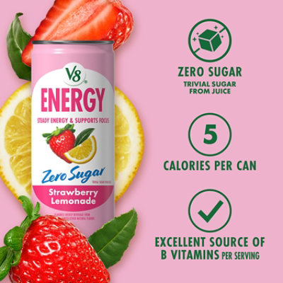 V8 Energy Zero Sugar Straw Lmnade 6pk - 48.00 OZ - Image 3