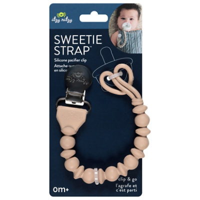 Itzy Ritzy Sweetie Strap Beaded Pacifier Strap Toast - EA - Image 1