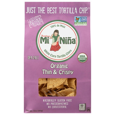 Tortilleria Mi Nina Organic Thin And Crispy Sea Salt Corn Chips 10oz - 10 OZ - Image 1