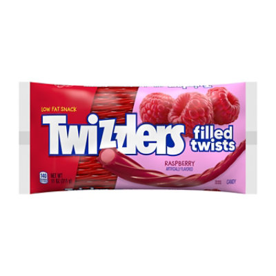 Twizzlers Filled Twists Raspberry Flavored Licorice Style Chewy Candy Bag - 11 Oz - Image 1
