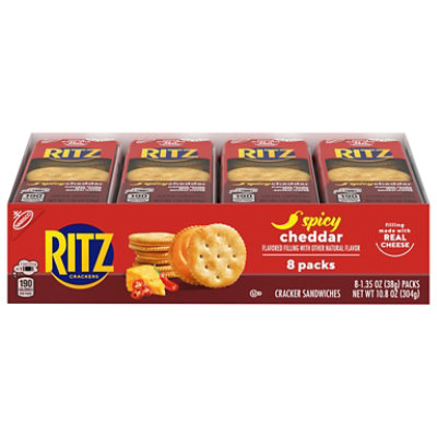 RITZ Spicy Cheddar Cheese Sandwich Crackers - 8 Count - Image 2