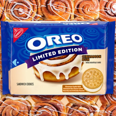 OREO Cinnamon Bun Sandwich Cookies, Limited Edition - 10.68 Oz - Image 5