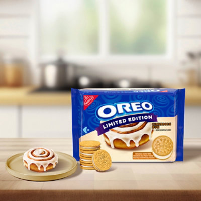 OREO Cinnamon Bun Sandwich Cookies, Limited Edition - 10.68 Oz - Image 3
