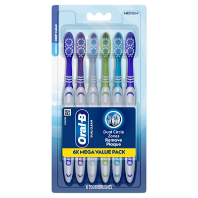 Oral-b Robin Hood Adult Manual Toothbrush 40 Tufts Long Handle Medium - 6 CT - Image 1