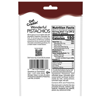 Wonderful Pistachios Chocolate Sea Salt - 4 Oz - Image 6