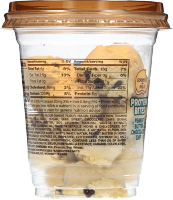 Ready-to-eat Protein Cookie Dough Bites Peanut Butter Chocolate Chip 6oz Cup - 6 OZ - Image 5