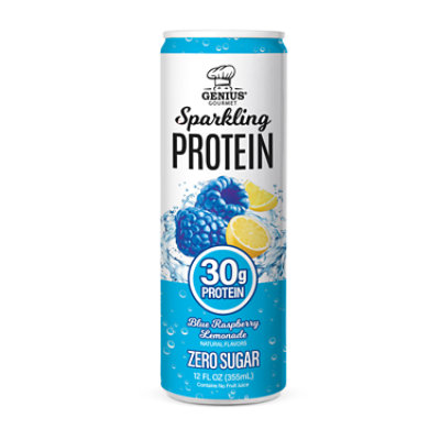 Genius Gourmetsparkling Protein Beverage Blue Raspberry Lemon - 12 FZ - Image 1