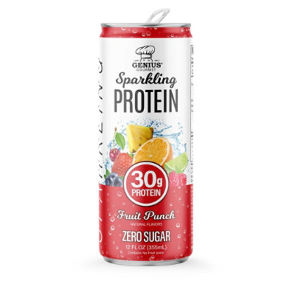Genius Gourmet Sparkling Protein Beverage Fruit Punch - 12 FZ - Image 1