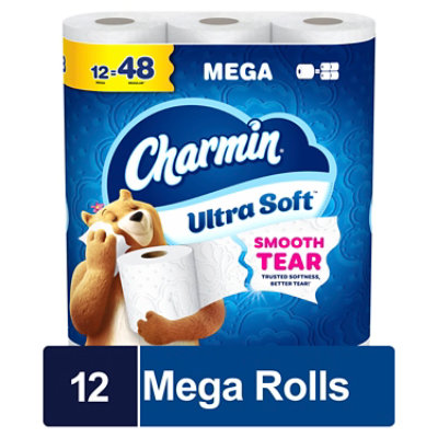 Charmin Ultra Soft Toilet Paper Mega Roll - 12 RL - Image 1