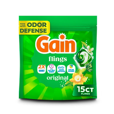 Gain Flings 3 In 1 Detergent, Original Scent - 15 Ct. - 15 CT - Image 1