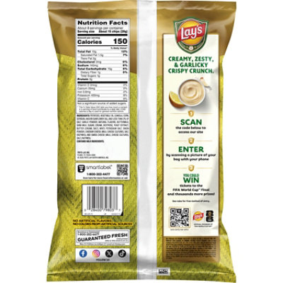 Lay's XL Brazilian-Style Garlic Sauce Potato Chips - 7.75 Oz - Image 4