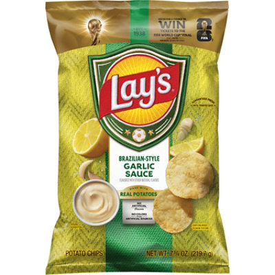 Lay's XL Brazilian-Style Garlic Sauce Potato Chips - 7.75 Oz - Image 1