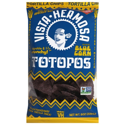 Vista Hermosa Tortilla Chips Blue Corn Sea Salt - 8 OZ - Image 1