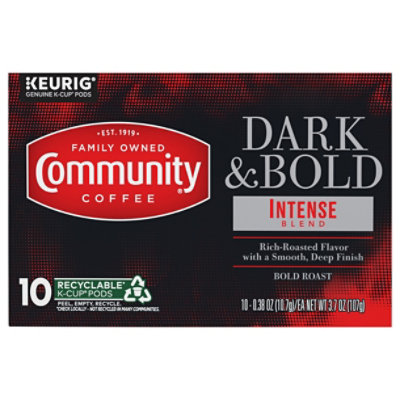 Community Coffee Dark Bold Intense Single Serve - 10 CT - Image 1
