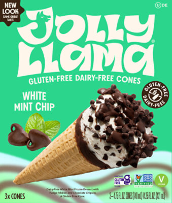Jolly Llama Cone White Mint Chip - 14.25 FZ - Image 1