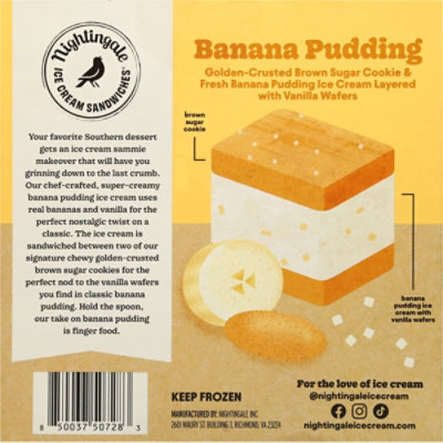 Nightingale Ice Cream Sandwich Creamy Banana Pudding - 10.5 OZ - Image 5