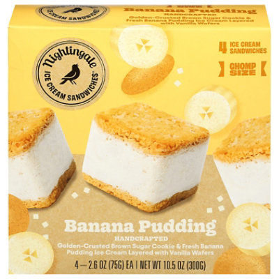Nightingale Ice Cream Sandwich Creamy Banana Pudding - 10.5 OZ - Image 1