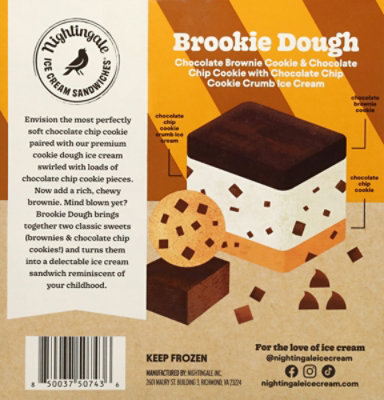 Nightingale Ice Cream Sandwich Brookie Dough - 10.5 OZ - Image 5