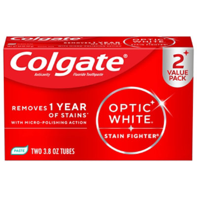 Colgate Optic White Toothpaste Stain Fighter - 2-3.8OZ - Image 1
