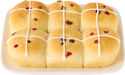 Mixed Fruit Hot Cross Buns 6 Count - EA - Image 1