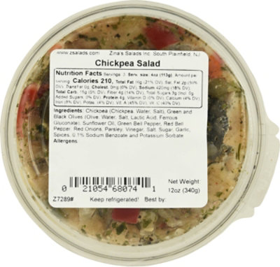 Zinas Chickpea Salad - 12 OZ - Image 5