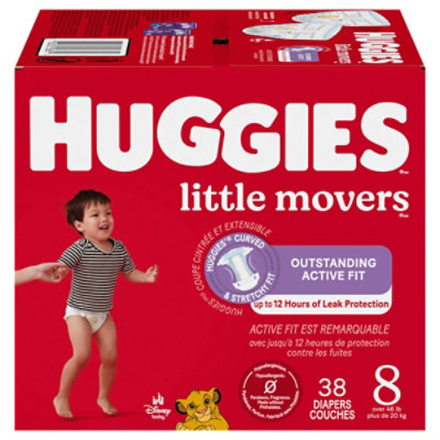 Huggies Little Movers Diapers Giga Sz 8 - 38 CT - Image 1