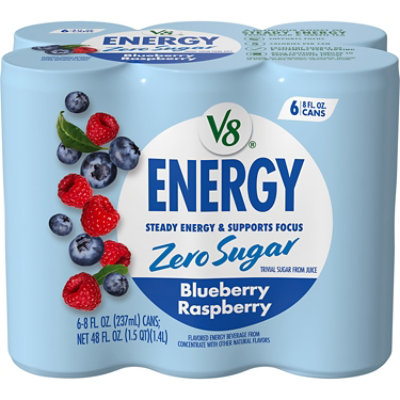 V8 Energy Zero Sugar Blue Raspberry 6pk - 48.00 OZ - Image 1