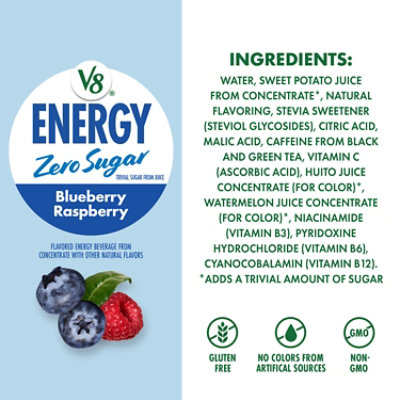 V8 Energy Zero Sugar Blue Raspberry 6pk - 48.00 OZ - Image 5