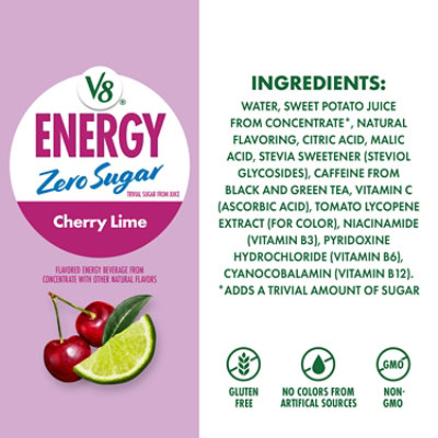 V8 Energy Zero Sugar Cherry Lime 6pk - 48.00 OZ - Image 5