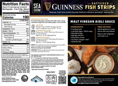 Sea Cuisine Guinness Battered Fish Strips - 18 OZ - Image 6