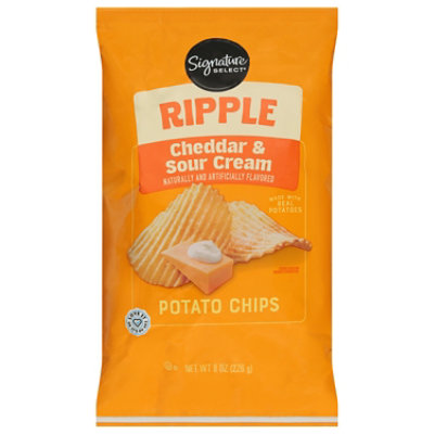 Signature Select Ripple Cheddar & Sour Cream Potato Chips 8 Oz - 8 OZ - Image 2