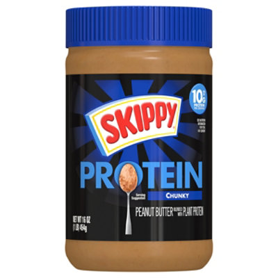Skippy Chunky Peanut Butter Blended With Plant Protein 16oz Plastic Jar - 16 OZ - Image 1