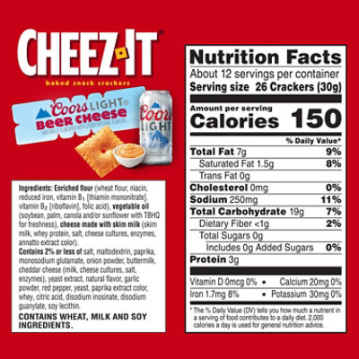 Cheez It Crackers Beer Cheese 12.4oz - EA - Image 6