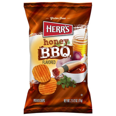 Herr's Honey Bbq Ripple Potato Chips 2.5oz - 2.5 OZ - Image 1