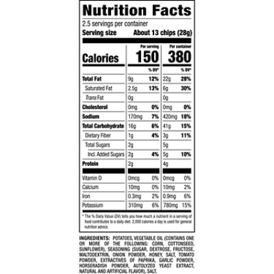 Herr's Honey Bbq Ripple Potato Chips 2.5oz - 2.5 OZ - Image 4