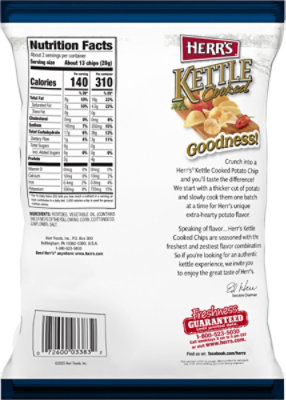 Herr's Kettle Original Potato Chips 2.125oz - 2.125OZ - Image 5