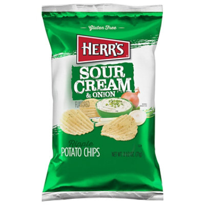 Herr's Sour Cream & Onion Ripple Potato Chips 2.5oz - 2.5 OZ - Image 2