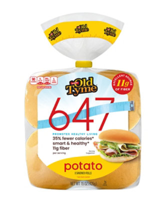 Old Tyme 647 Potato Sandwich Rolls - 14 OZ - Image 1