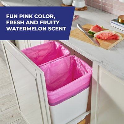 Hefty Ultra Strong Ds Tk Bags Wastebags 13 Gallon Pink Fabuloso Watermelon 1 Pack - 40.0 PC - Image 2