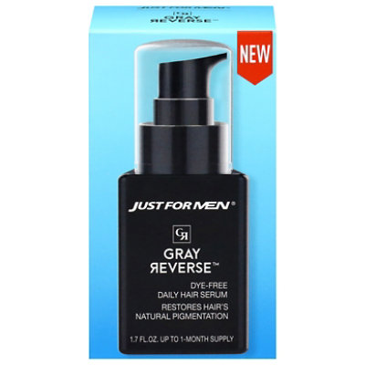 Just For Men Gray Reverse Daily Hair Serum, Gradually Reduces Gray Hair, Easy Dye-free Serum, Travel - 1.7 oz - Image 1