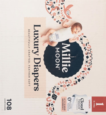 Millie Moon Luxury Diapers - Size 1 - 108 Count - Image 7
